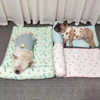 French Bulldog Cooling Mat and Cat Bed for Travel and Outdoor Use