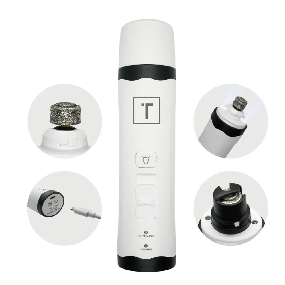 LED Pet Nail Grinder with rechargeable battery and whisper-quiet motor for stress-free dog and cat nail trimming
