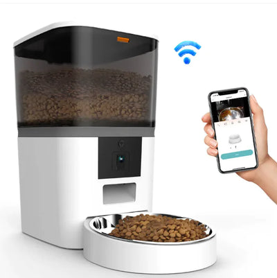SmartFeed Pro automatic pet feeder with smartphone app control and portion management for dogs and cats
